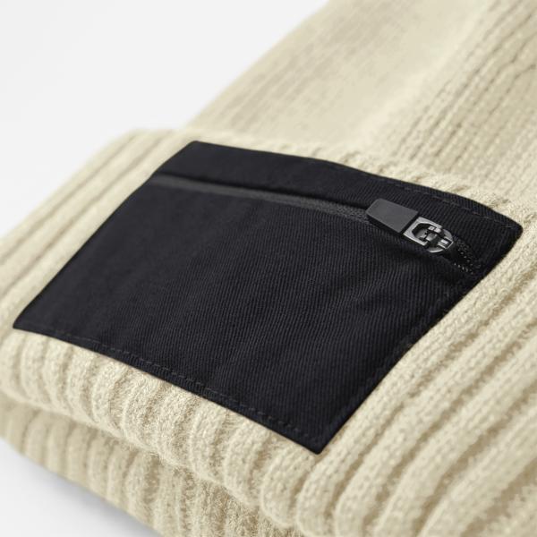 Strickmütze mit Reißverschluss-Patch - individuell bedruckt